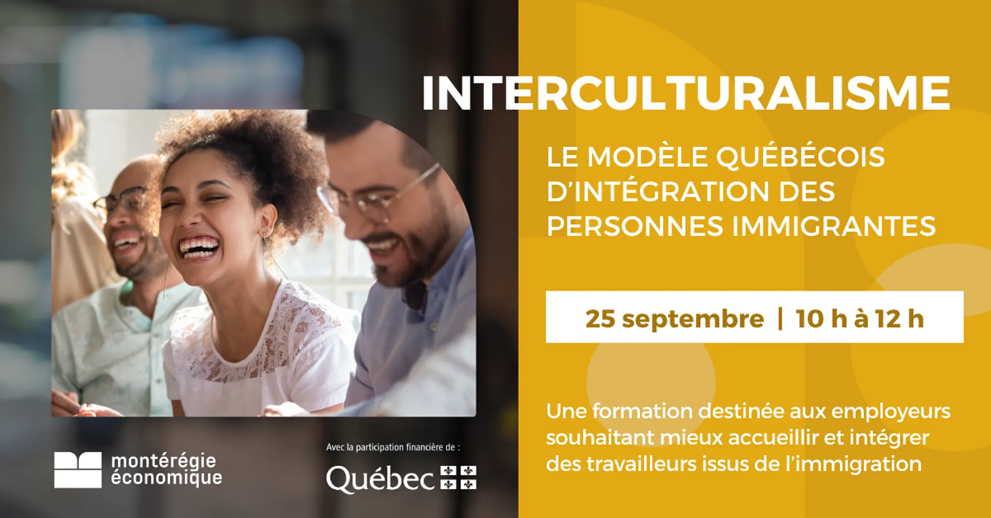 VISUEL 3 Webinaire Le modèle québécois dintégration des personnes immigrantes